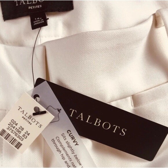 Talbots Petites White Curvy Trouser Wide Leg Flare Dress Pants Size 14 Petite - Picture 10 of 15